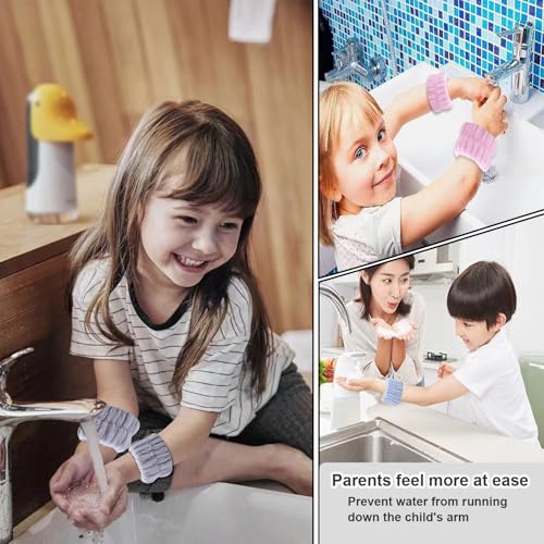 20 Pcs Wrist Bands for Washing Face, Absorbent Face Washing Wristbands, Spa Wrist Towels Beauty Towel Bands Arm Bands for Washing Face for Prevent Water from Running Down Arms