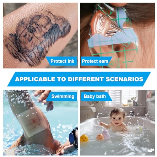 3 Rolls Second Skin Tattoo Cover, Waterproof Tattoo Aftercare Bandage Breathable Tattoo Cover Up Patch Tape Tattoo Flim 2", 4", 6" x 2.2 Yard Tattoo Supplies for Healing Wrap Swimming Shower