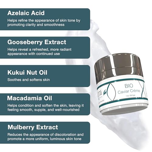 Lira Clinical BIO Caviar Cr?me - Daily Hydrating Facial Moisturizer with Advanced Peptide Complex and Vitamin C - Night Cream for Dry Skin - Travel Size Nourishing Cream for Skincare Routine - 1 oz