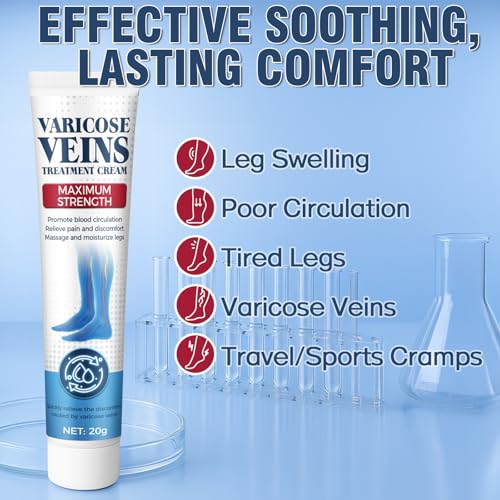 Varicose Veins Treatment for Legs, Varicose Veins Cream, Gentle Moisturizing, Solve Leg Heaviness and Swelling, Improve Circulation 20 g