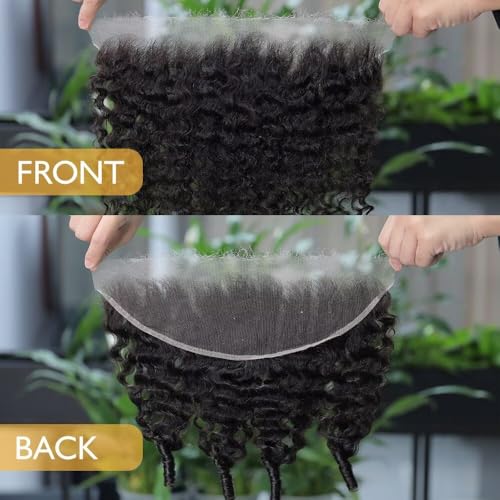 13x4 Burmese Curly Frontal human hair HD Lace closure Invisible Frontal HD Lace 13x4 Lace Closure Pre Plucked With Baby Hair 12A Brazilian Raw Human Hair Extensions 20 Inches