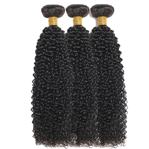 30 32 34 Inch Kinky Curly Human Hair Bundles Natural Black Color Brazilian Unprocessed Virgin Hair Extensions For Women