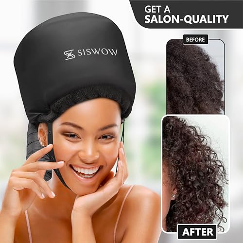 Net Plopping Cap for Drying Curly Hair - Hair Dryer Bonnet Diffuser Cap for Curly, Speeds Up Drying Time, Safety Deep Conditioning at Home - Portable, Adjustable for Natural Curly Hair Women