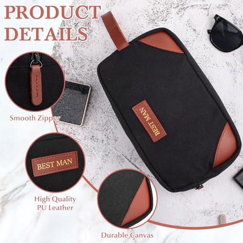 18 Pcs Wedding Groomsmen Gifts Set Include Pcs Men Toiletry Bags Pairs Cotton Groomsmen Socks Pairs of Sunglasses for Wedding Proposal Gifts Bachelor Party Travel Kit(Black)