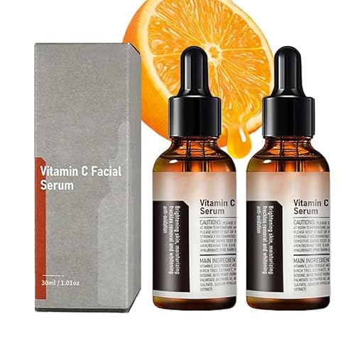 Vitamin C Serum For Face, Anti Aging Face Serum with Vitamin C, Hyaluronic Acid, Vitamin E ? Brightening Formula ? Improve Appearance of Dark Spots, Tone, Fine Lines & Wrinkles (2Pcs)
