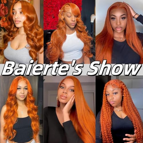 Ginger Lace Front Wigs Human Hair 13x4 Straight Wigs Pre Plucked 180 Density Human Hair Wigs For Black Women 30 Inch