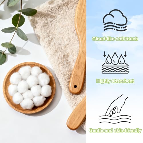 200pcs Natural Cotton Balls - Large Size Organic Cotton Ball for Nail Polish Remover Absorbent Soft Acetone Free Gel Nail Removal Bulk Cotton Rounds Face Cleansing Makeup Remover Nail Supplies