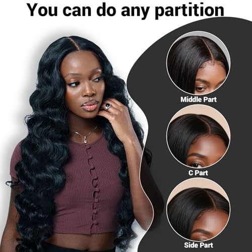 13x4 Closure Human Hair,Silky Skinlike Real Hd Lace Free Part Natural Hairline Clean 100% Human Hair Frontal Pre-Plucked Body Wave Natural Black 18 Inch
