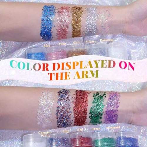 Blue Face and Body Glitter Stick for Sparkling Makeup, Hair Glitter Accessories for Women, Highlighting Stick for Fairy Dust Makeup, Cheerful Face Glitter for Festive Parties and Carnivals