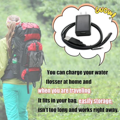 Water Flosser Charger for Nicwell F5025 Charging Cable Replacement for COSLUS F5020E Oralfree Nicefeel Insmart Waterfloss USB Cord Plug in Adapter¡¦