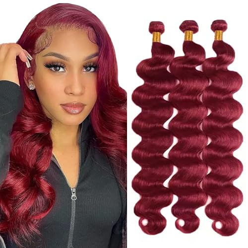 Burgundy Bundles 16 18 20 Inch 99J Body Wave Human Hair 3 Bundles 8A Brazilian Virgin Hair Extensions Wine red bundles human hair Extensions