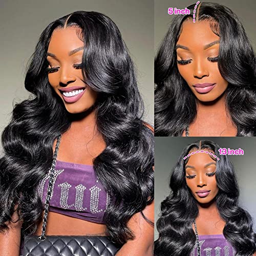 26 Inch 13x5 Body Wave Lace Front Wigs Human Hair For Women 180% Density HD Lace Frontal Wigs Pre Plucked Natural Hairline