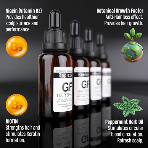 GF Hair Growth Serum for Men & Women ? DHT Blocker, Anti Hair Loss Treatment, Stimulates Hair Regrowth, Thickens & Strengthens Follicles, Healthy Scalp Support, 4 Months Supply (4x30 ML)