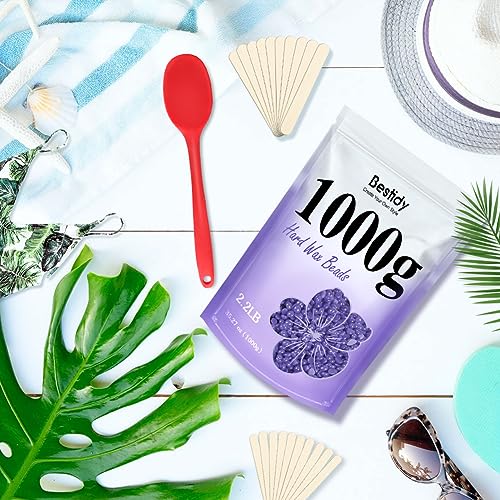Bestidy Wax Beads, Bagged 1000g, Waxing beans for Hair Removal, Women Men, Home Waxing for All Body and Brazilian Bikini Areas