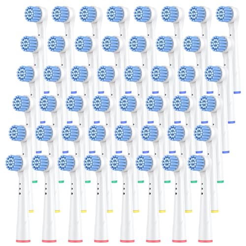 Safcare Sensitive Gum Care Replacement Brush Heads, Pack of 48 Professional Electric Toothbrush Heads Compatible with Oral b Braun Electric Toothbrush (48 Pack)