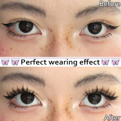Lash Clusters Manga Eyelash Clusters Spiky Cluster Eyelash Extensions 80Pcs C Curl Individual Lashes Volume Anime Lash Clusters with Thin Band Cosplay Lashes DIY at Home (Cutey)