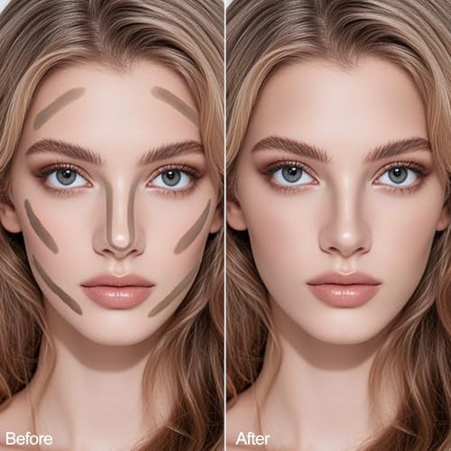 Erinde Cool Toned Contour Stick for Fair Skin, Large Capacity Grey Brown Cream Contour Makeup Stick, Smooth Blendable Matte Bronzer, Waterproof & Long Lasting Face Shaping Nose Contouring Sticks