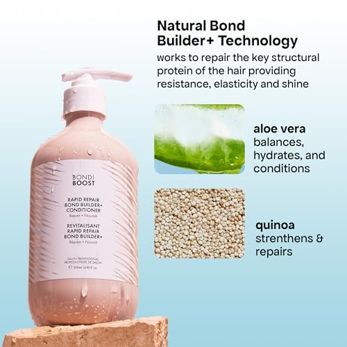 BONDIBOOST Rapid Repair Bond Builder + Conditioner for Damaged Hair [10.14 fl oz], Strengthen + Hydrate + Restores Hair Health with Deep Conditioning Treatment