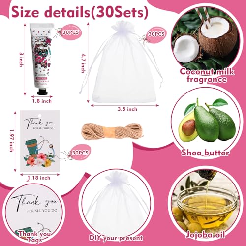 Kolewo4ever 90pcs 30 Sets Nurse Hand Cream Nursing Appreciation Gifts CNA Week Gifts Travel Size Hand Lotion for Dry Cracked Hands Gifts for Nursing Graduation Nurses Week New Nurses