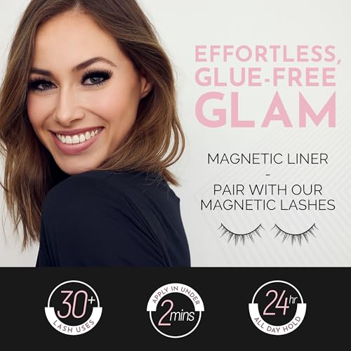 Luxillia Magnetic Eyeliner for Magnetic Eyelashes, Upgraded Strongest Hold, Most Natural Look, Waterproof, Smudge Proof Liquid Liner in Black