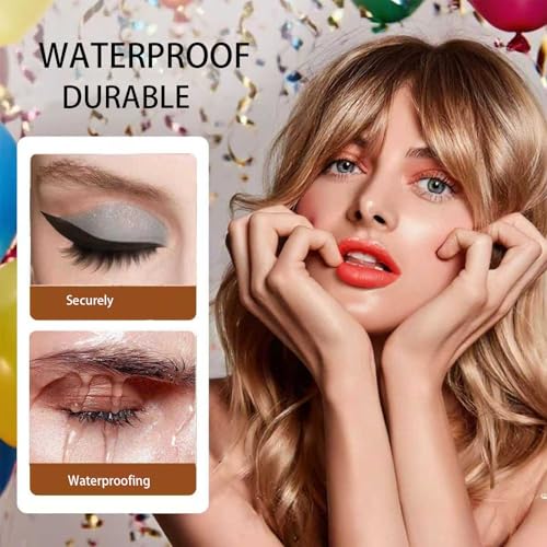 Lazy Eye Shadow Eyelash Patch, 2025 New Eyeshadow Eyelash Stickers, 3-in-1 Self-Adhesive Reusable Fast Eye Makeup Stickers with False Lashes, With False Eyelashes, Eyeshadow, Eyeliner(BLACK) (2PCS)
