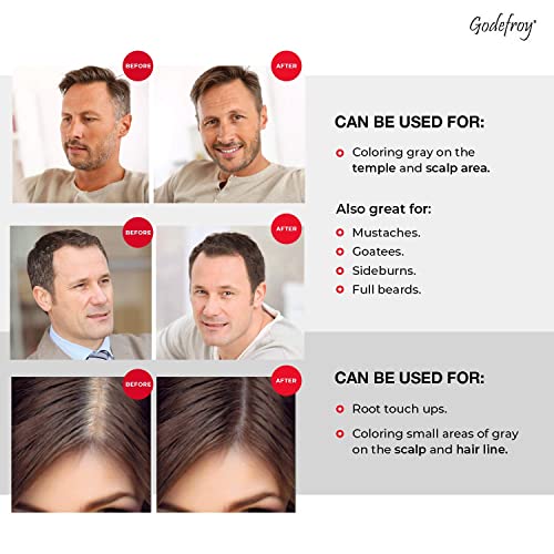 Godefroy Hair Color Tint Kit for 100% Gray Coverage, Dark Brown, 20 Applications, Long-Lasting Root Touch-Up for Men & Women, Pre-Measured Capsules, No Waste, DIY Salon-Quality Results at Home