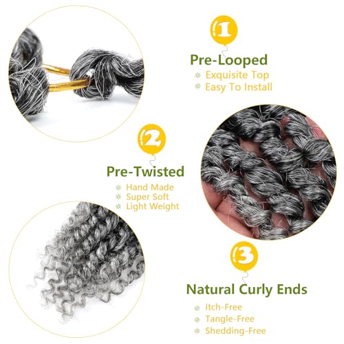 Fulcrum Passion Twist Hair 8 Inch, 8 Packs Passion Twist Crochet Hair for Black Women, Prelooped Crochet Twist Hair with Curly Ends (8Inch, Tgray#)