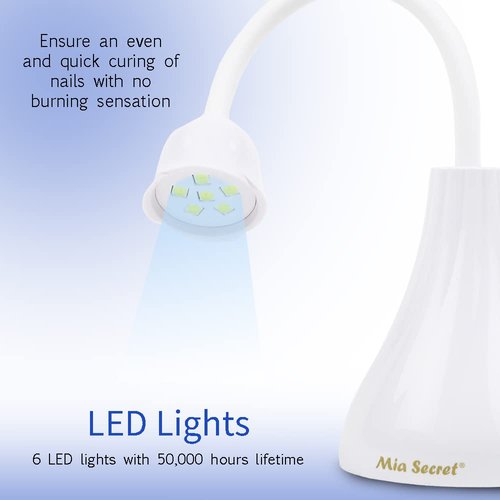 Mia Secret - LED/UV Table Lamp for Curing Gel Tips for Nails - for Nail Technician Flexible Neck 6 Light Design