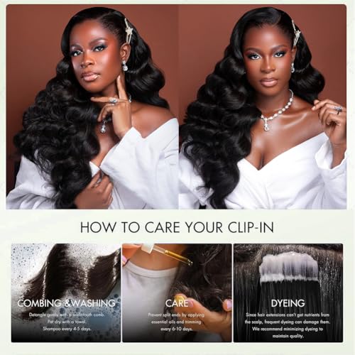 Bundles with Frontal (16 18 20+16, Natural Black) Brazilian Body Wave Human Hair Weaves Bundles with 13 * 4 Lace Front 100% Unprocessed Human Hair Ear To Ear Lace Frontal with Pre-Plucked Baby Hair
