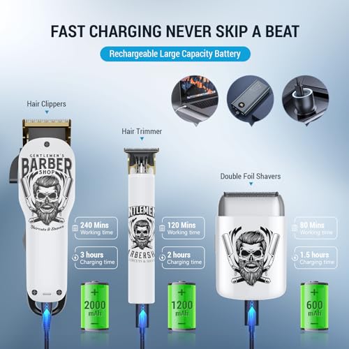 BESTBOMG¢ç Hair Clippers for Men Professional, Beard Trimmer Kits & Sets, Electric Shavers, Hair Clippers & Trimmer Ceramic T-Blade, for Barber, for Gifts