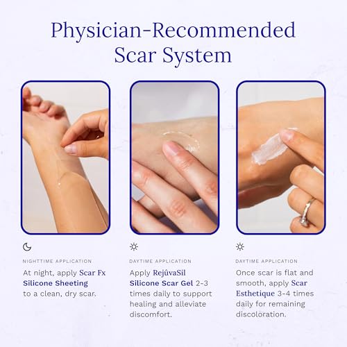 Rejuvaskin Scar Heal Kit for Breast Scars, Soften, Flatten, Reduce and Recover, Silicone Sheeting, RejuvaSil Gel & Medical Tape, Breast Piece Pair