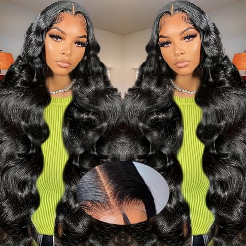 32 Inch Glueless Wigs Human Hair Pre Plucked Pre Cut 180% Density 5x5 HD Lace Closure Wigs Human Hair Body Wave Lace Front Glueless Wear and Go Human Hair Wigs for Women