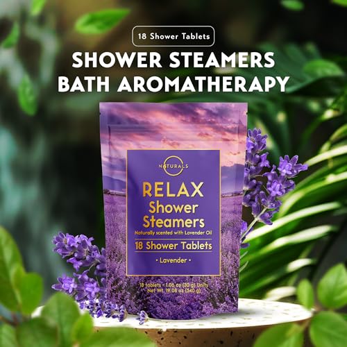 Shower Steamers Aromatherapy - Birthday Gifts for Women - Shower Bombs Aromatherapy, Spa Day Essentials, Relaxation Spa Gifts - Self Care Unique Gifts for Women and Men (Lavender 18 Count)