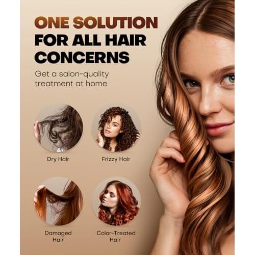 Collagen Hair Mask for Deep Conditioning, Keratin Hair Treatment with 4 Hydrolyzed Proteins, Moroccan & Avocado Oils Conditioner for Nourish, Calendula Gentian Extracts Care Dry & Damaged Hair