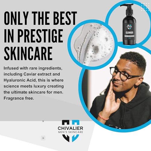 Mens Face Wash with Caviar Extract and Hyaluranic Acid - Skin Care for Men, Men Skin Care, Effective Beard Wash - Premium Men's Skincare Solution Facial Cleanser