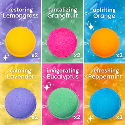 Natural Bath Bombs for Women & Men ? Handmade in USA Gift Set with Essential Oils, Shea Butter & Epsom Salt ? Non Toxic Spa Bath Bombs for Sensitive Skin ? Anovina Relaxation Gift
