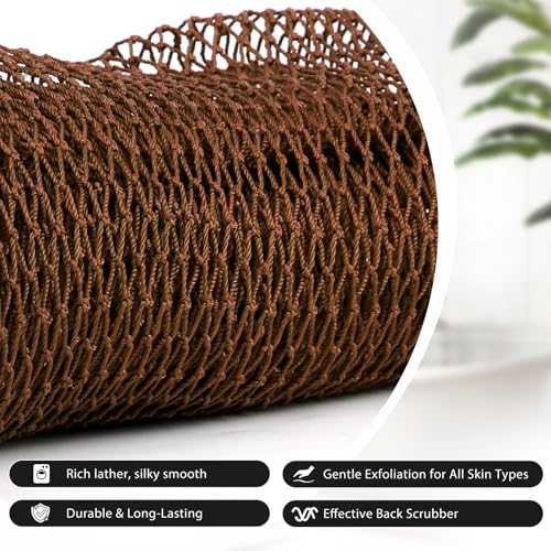 SubSahara African Net Sponge Authentic - 2 Pieces Exfoliating Scrubber for All Skin Types, Ideal for Face & Body Daily Use, Durable, Gentle Exfoliation (Green & Brown)