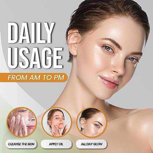 AMVital Turmeric Face Oil for Daily Use - Lightweight Facial Oil with Plant-Based Ingredients - Fast-Absorbing Formula for Smooth Looking Skin - 30ml Bottle