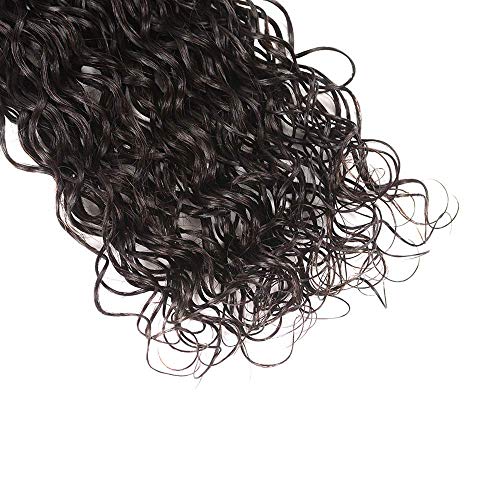 10A Water Wave Bundles with Closure (26 28 30+20) Wet and Wavy Brazilian Virgin Human Hair 3 Bundles with 4x4 Lace Closure with Baby Hair Free Part 1B# Curly Wave Human Hair Extensions