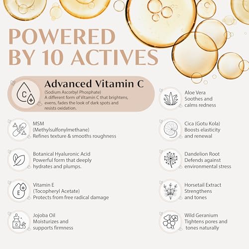 Vitamin C Serum for Face with Hyaluronic Acid, Vitamin E & Botanical Extracts ? Advanced Facial Serum for Radiance, Hydration & Smoother Skin, 30ml
