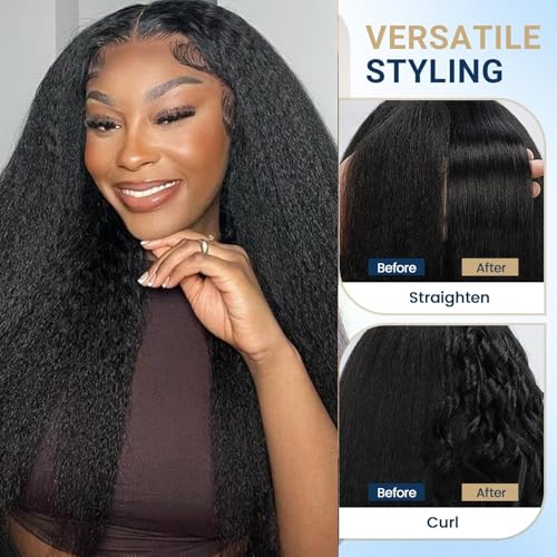 Selina U Part Wigs Human Hair Kinky Straight Wig Yaki Remy Human Hair Wig For Women Afro Kinky Straight Human Hair U Part Glueless Upart Yaki Straight Wig 30 Inch
