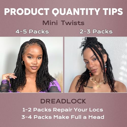 BLL Afro Kinkys Bulk Human Hair, 18 Inch 50 Gram 100% Human Hair for Mini Twist Braiding Dreadlock Loc Extensions Afro Kinky Curly Hair Bulk Black Color (1B, 18 Inch (Pack Of 1))