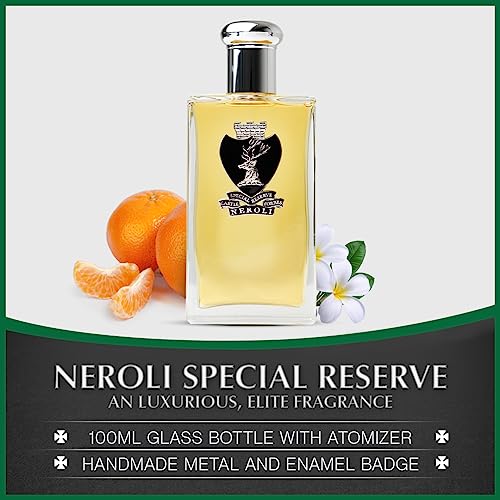 Neroli Special Reserve Men's Cologne by Castle Forbes, 100ml | Luxurious, Elite Fragrance with Precious Essential Oils | Paraben-Free, Cruelty-Free, Handmade Badge, Limited Batches