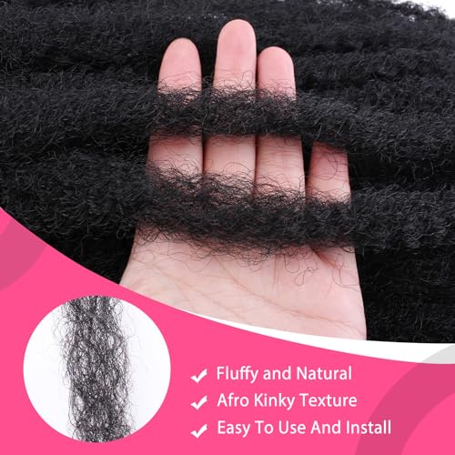 30 Inch Marley Twist Braiding Hair 8 Packs Pre-Separated Marley Hair Crochet Braids Black Long Springy Afro Kinky Hair for Crochet Locs Braiding Hair Extensions 1B#
