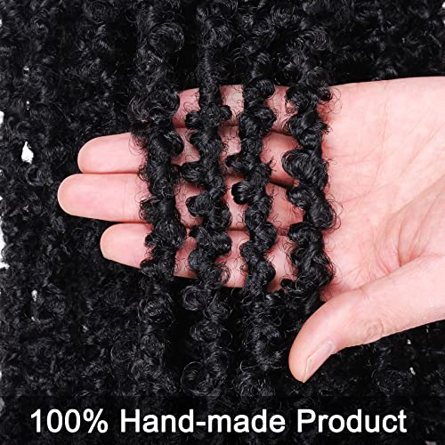ZRQ 6 Packs Butterfly Locs Crochet Hair 24 Inch Black Distressed Locs Crochet Braids Pre-looped Synthetic Goddess Soft Locs Hair Extensions For Women 1B#