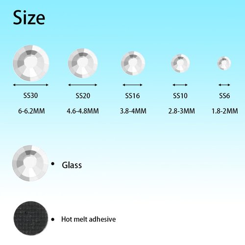Mulutoo 400Pcs Hotfix Rhinestones Bulk, Crystal Clear AB Rhinestones for Crafts Clothes DIY Decoration,SS30,6-6.2MM(XS002 - Transparent Gray)
