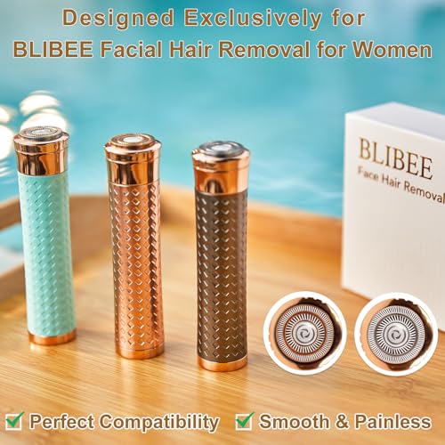 Hypoallergenic Replacement Heads & Blades for Facial Hair Remover, 2-Color 4-Pack, Perfect Fit for Women's BLIBEE Hair Removal Device, Sensitive Skin Safe