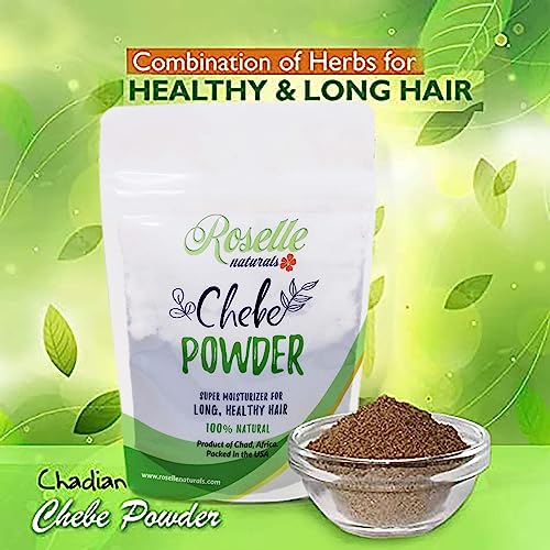 Roselle Naturals Chebe Powder for Hair Growth Imported from Chad, Africa 60g - African Chebe Hair Powder Organic, Hair Treatment Mask, Deep Moisturizing Hair Growth
