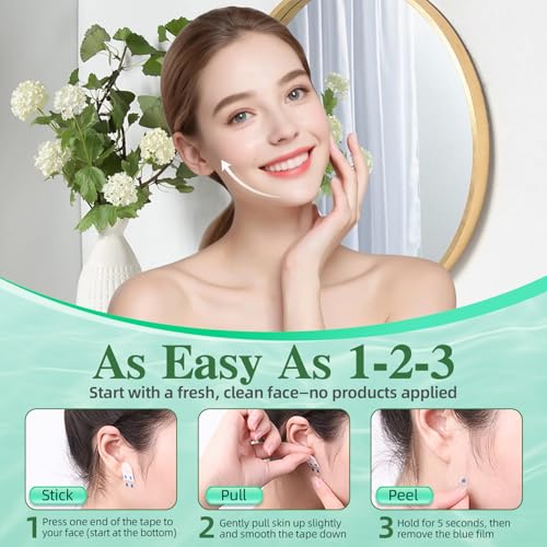 Neck Tape Lifting Invisible,204PCS Face Tape Lifting Invisible Face Lift Tape,Neck Lift Tape Face Lifter Tape for Makeup Instant Face Lift Facial Tape for Women Double Chin Jowls Eyebrow Sagging Skin