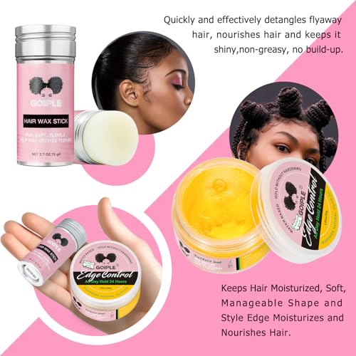 Wig Glue for Lace Front Wigs Lace Glue for Wig, Strong Hold Lace Glue for Lace Front Wig Lace Adhesive Hair Replacement with Remover, Wig Band, Hair Wax Stick, Edge Control Wig Installation Kit(10pcs)